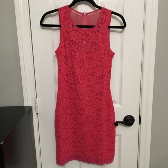Express Dresses & Skirts - Express Hot Pink lace dress